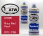 Preview: Dodge, Ruby Red Pearl, R70 / PR6: 400ml Sprühdose + 400ml Klarlack - Set, von ATW Autoteile West.